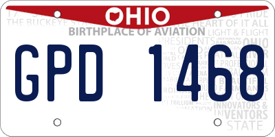 OH license plate GPD1468