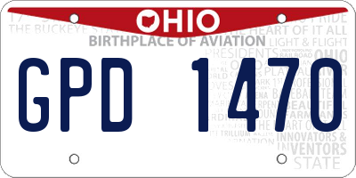 OH license plate GPD1470