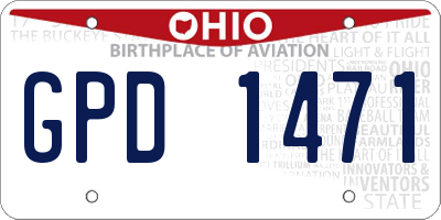 OH license plate GPD1471