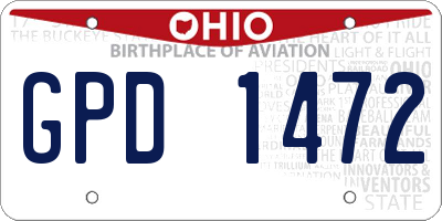 OH license plate GPD1472