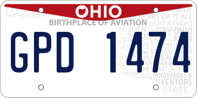 OH license plate GPD1474