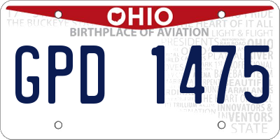 OH license plate GPD1475