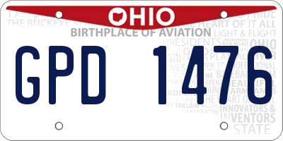 OH license plate GPD1476