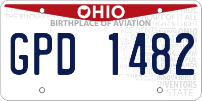 OH license plate GPD1482