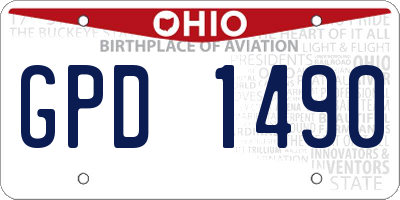 OH license plate GPD1490