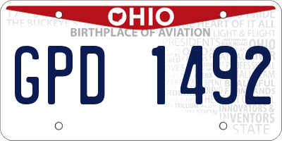 OH license plate GPD1492