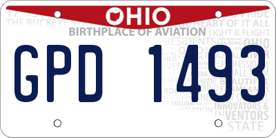 OH license plate GPD1493