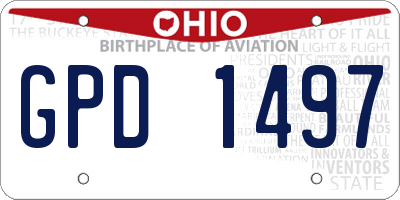 OH license plate GPD1497