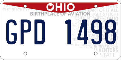OH license plate GPD1498
