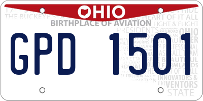 OH license plate GPD1501