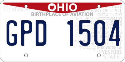 OH license plate GPD1504