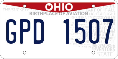 OH license plate GPD1507