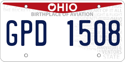 OH license plate GPD1508