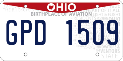 OH license plate GPD1509