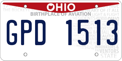 OH license plate GPD1513