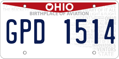 OH license plate GPD1514