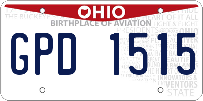 OH license plate GPD1515