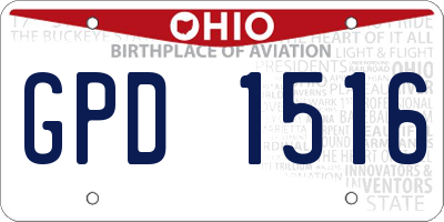 OH license plate GPD1516