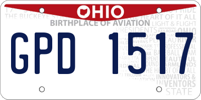 OH license plate GPD1517
