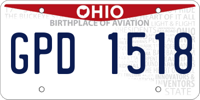 OH license plate GPD1518
