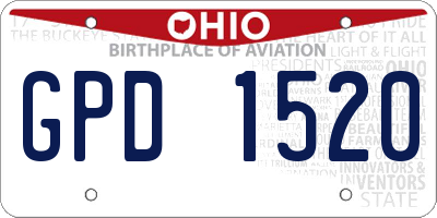 OH license plate GPD1520