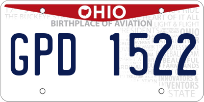 OH license plate GPD1522