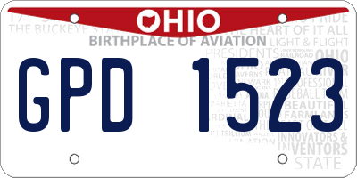 OH license plate GPD1523