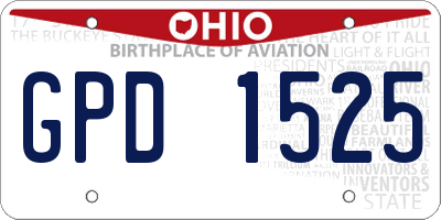 OH license plate GPD1525