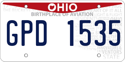 OH license plate GPD1535