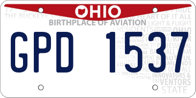 OH license plate GPD1537