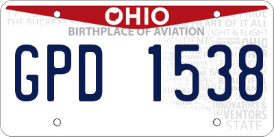 OH license plate GPD1538
