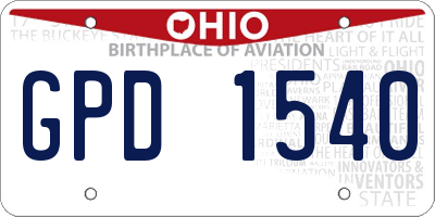 OH license plate GPD1540