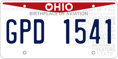 OH license plate GPD1541