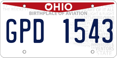 OH license plate GPD1543