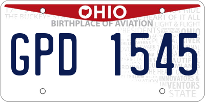 OH license plate GPD1545