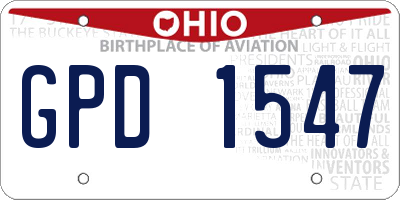 OH license plate GPD1547