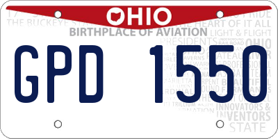 OH license plate GPD1550