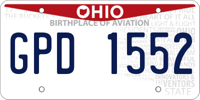 OH license plate GPD1552