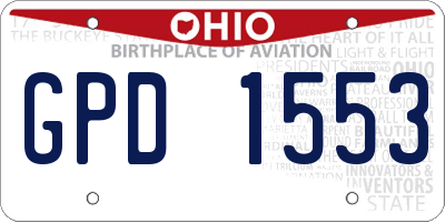 OH license plate GPD1553