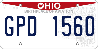 OH license plate GPD1560
