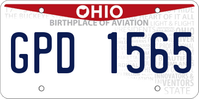 OH license plate GPD1565
