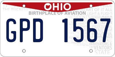 OH license plate GPD1567