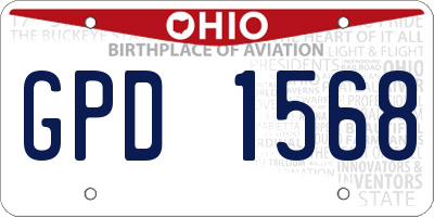 OH license plate GPD1568