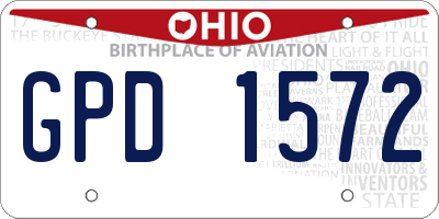 OH license plate GPD1572