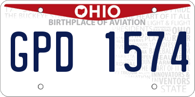 OH license plate GPD1574