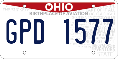 OH license plate GPD1577