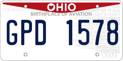 OH license plate GPD1578