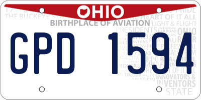 OH license plate GPD1594