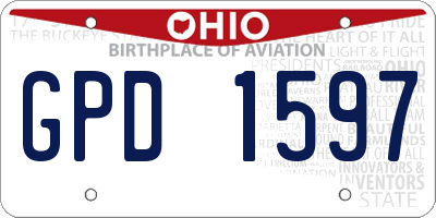 OH license plate GPD1597