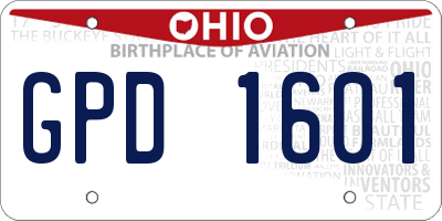 OH license plate GPD1601